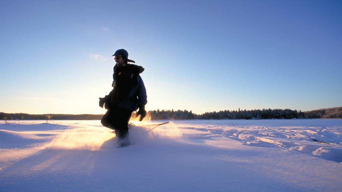 Snowshoeing in beautiful white wonderland, Algonquin Park