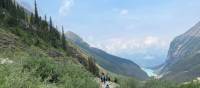 Descending towards Lake Louise from the Plain of Six Glaciers Tea House | Kalaya Mckenzie