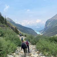 Descending towards Lake Louise from the Plain of Six Glaciers Tea House | Kalaya Mckenzie