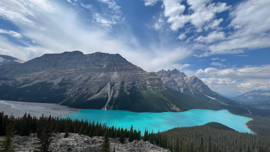 Gorgeous view from the Peyto Lake lookout |  <i>Kalaya Mckenzie</i>