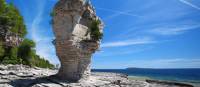 Ancient rock formations at Flowerpot Island near Tobermory