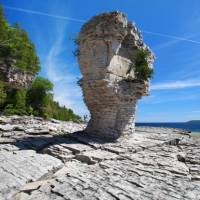 Ancient rock formations at Flowerpot Island near Tobermory