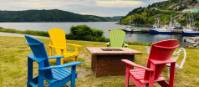 Inviting seating area with a beautiful waterfront view |  <i>Robin Esrock</i>