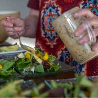 Our amazing host preparing a nutritious dinner for hungry hikers | Sherry Ott