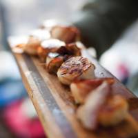 Bacon-wrapped scallops on the Fundy Footpath. | Guy Wilkinson