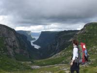 Backpacker enjoying the classic Western Brook views