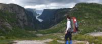 Backpacker enjoying the classic Western Brook views