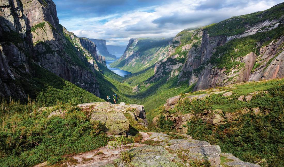 Taking in the view atop Western Brook Pond Fjord | <i>Barrett & Mackay Photo</i>