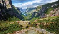 Taking in the view atop Western Brook Pond Fjord |  <i>Barrett & Mackay Photo</i>