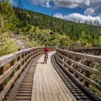 Wooden Trestle Bridges of the Kettle Valley rail trail near Kelowna, BC