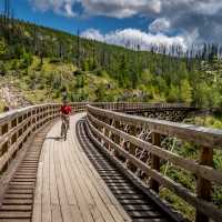 Wooden Trestle Bridges of the Kettle Valley rail trail near Kelowna, BC