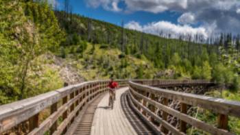 Wooden Trestle Bridges of the Kettle Valley rail trail near Kelowna, BC