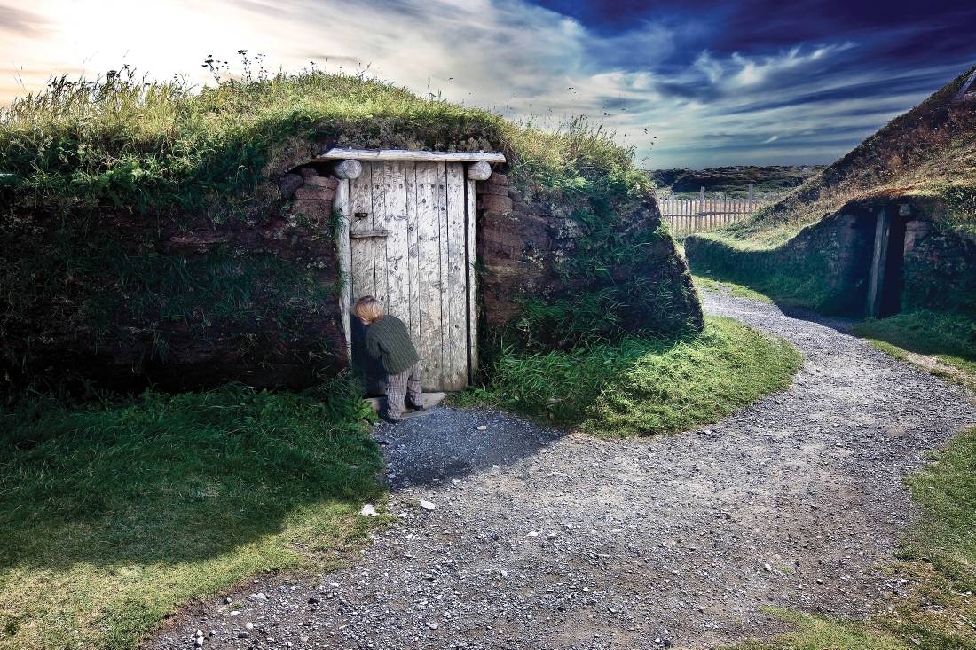 Sod Hut at L'Anse aux Meadows, Newfoundland |  <i>Barrett & MacKay Photo</i>