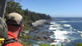 Admiring the rugged coastline on the North Coast Trail
