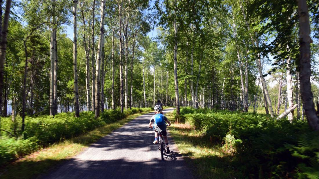 Child enjoying the path in Parc Pointe-Taillon | <i>Nathalie Gauthier</i>