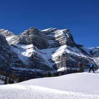 Blue skies, rocky peaks, and pristine white snow make the perfect playground