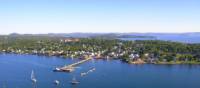 Pleasure boats dot the coastline of charming St. Andrews By-the-Sea | New Brunswick Tourism