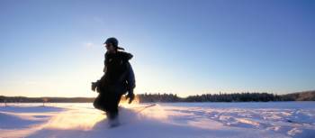 Snowshoeing in beautiful white wonderland, Algonquin Park