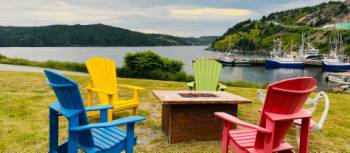 Inviting seating area with a beautiful waterfront view | Robin Esrock