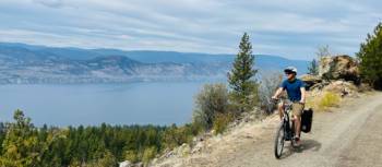 Enjoying the view of Lake Okanagan from the Kettle Valley Rail Trail | Rob Feakins