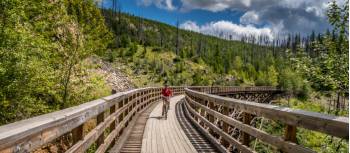 Wooden Trestle Bridges of the Kettle Valley rail trail near Kelowna, BC